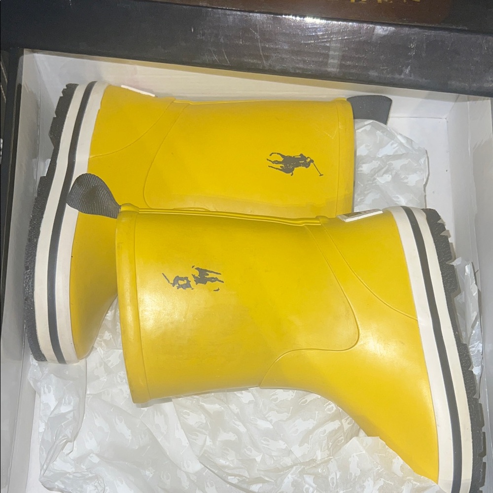 Timberland Yellow Rain Boots with Flag Detail